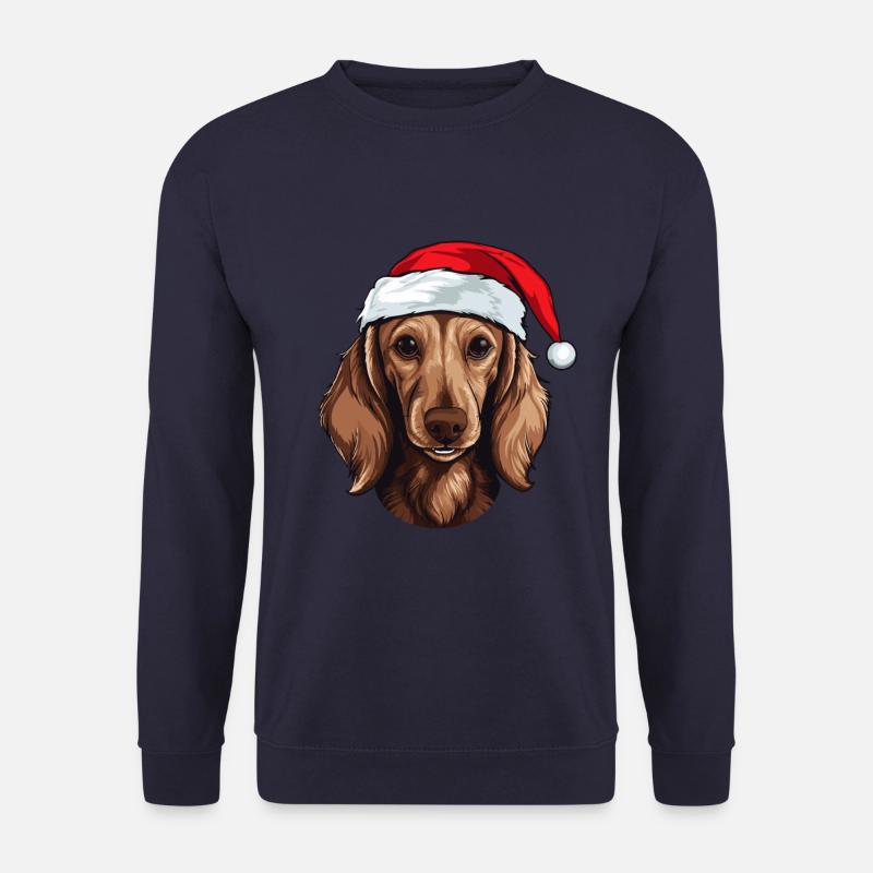 Dachshund Hund Dackel Kopf Weihnachten - Unisex Pullover - Navy
