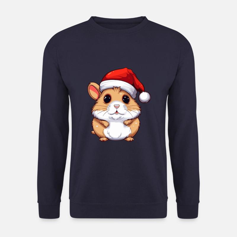 Hamster Weihnachten Tier Kopf - Unisex Pullover - Navy
