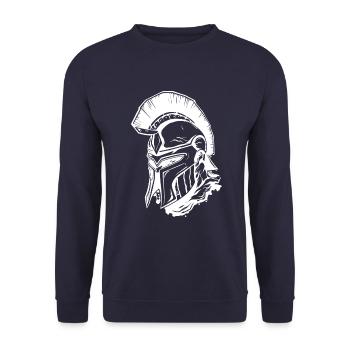 Guerrier spartiate Tête de Sparta - Sweat-shirt Unisexe - marine - Devant - Alina (178cm) & Michal (187cm)