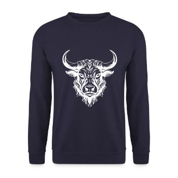 Bull Head Taurus Taurus - Unisex Sweatshirt - navy - Front - Alina (178cm) & Michal (187cm)