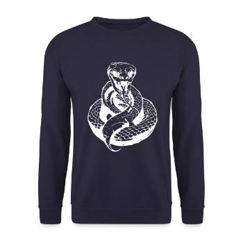 Snake Animal Cobra - Unisex Sweatshirt - navy - Front - Alina (178cm) & Michal (187cm)