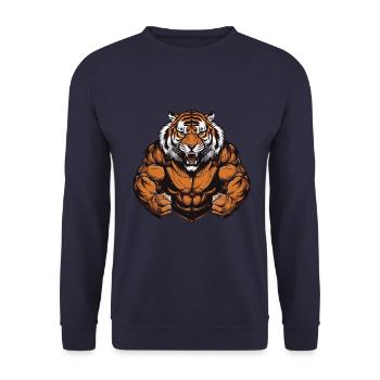 Tiger Muskeln Beast Martial Arts MMA - Unisex Pullover - Navy - Vorne - Alina (178cm) & Michal (187cm)