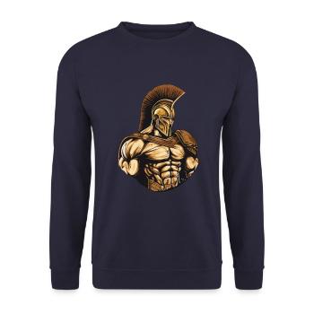 Spartaner Gladiator Muskeln Sparta 300 - Unisex Pullover - Navy - Vorne - Alina (178cm) & Michal (187cm)