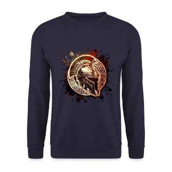 Spartaner Helm Motivation Gladiator - Unisex Pullover - Navy - Vorne - Alina (178cm) & Michal (187cm)