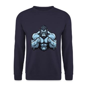 Gorilla Gym Bodybuilding Muskeln Beast - Unisex Pullover - Navy - Vorne - Alina (178cm) & Michal (187cm)