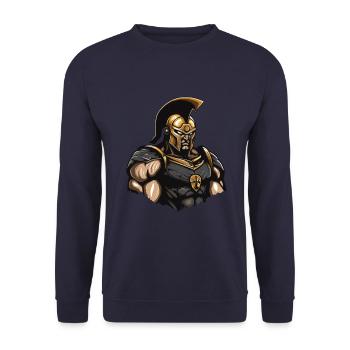 Spartaner Gladiator Muskeln Sparta 300 - Unisex Pullover - Navy - Vorne - Alina (178cm) & Michal (187cm)