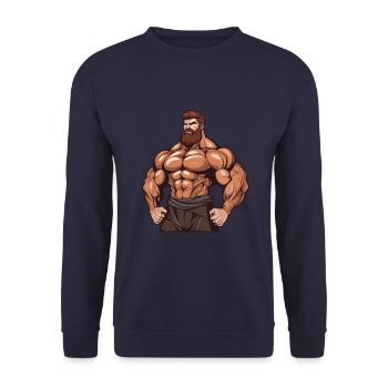 Workout Bodybuilder Gym Muscles Bodybuilding - Unisex Sweatshirt - navy - Front - Alina (178cm) & Michal (187cm)