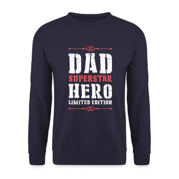 Best Dad Hero Dad Dad - Unisex Sweatshirt - navy - Front - Alina (178cm) & Michal (187cm)