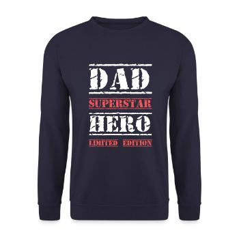 Meilleur Papa Star Papa Papa Papa - Sweat-shirt Unisexe - marine - Devant - Alina (178cm) & Michal (187cm)