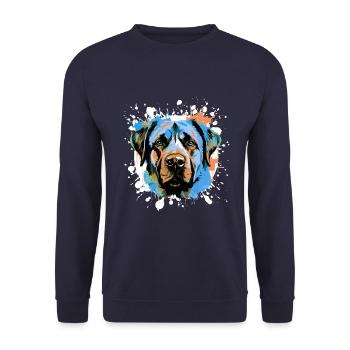 Kangal Hund Kopf Porträt Bunt - Unisex Pullover - Navy - Vorne - Alina (178cm) & Michal (187cm)