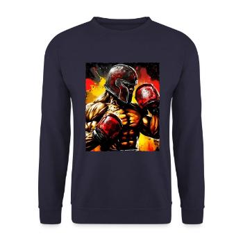Spartaner Boxer Kämpfer Gladiator Boxing - Unisex Pullover - Navy - Vorne - Alina (178cm) & Michal (187cm)