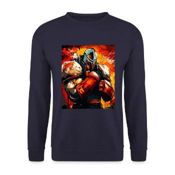 Ritter Boxer Kämpfer - Unisex Pullover - Navy - Vorne - Alina (178cm) & Michal (187cm)