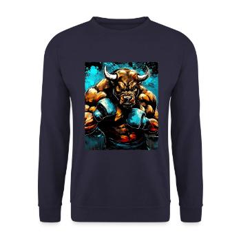Bull Bull Boxer Fighter - Sweat-shirt Unisexe - marine - Devant - Alina (178cm) & Michal (187cm)