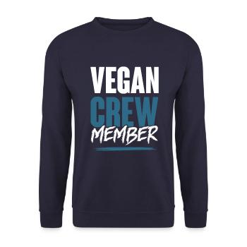 Vegan crew - Unisex Sweatshirt - navy - Front - Alina (178cm) & Michal (187cm)