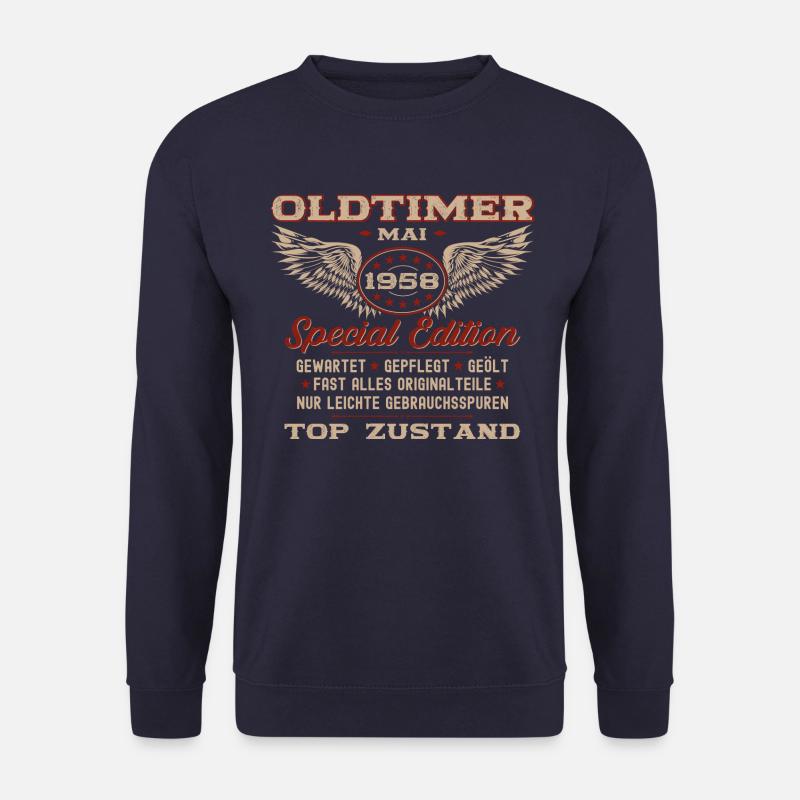 66. Geburtstag Mann Oldtimer Mai Jahrgang 1958 - Unisex Pullover - Navy