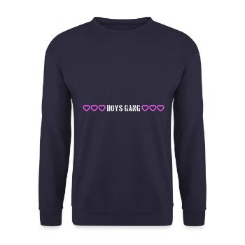 Boys Gang Herz Liebe - Unisex Pullover - Navy - Vorne - Alina (178cm) & Michal (187cm)