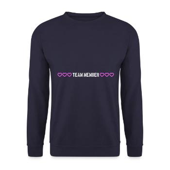 Team Member Heart Love - Unisex Sweatshirt - navy - Front - Alina (178cm) & Michal (187cm)