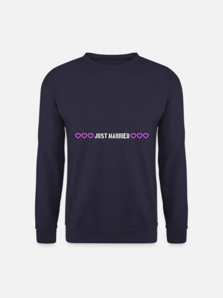 Just Married Wedding Hearts - Unisex Sweatshirt - navy