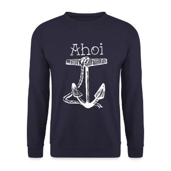 Anker Ahoi - Sweat-shirt Unisexe - marine - Devant - Alina (178cm) & Michal (187cm)