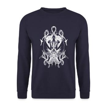 Meerjungfrau Seefahrer Nautik - Unisex Pullover - Navy - Vorne - Alina (178cm) & Michal (187cm)