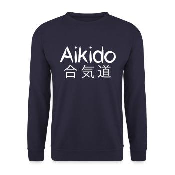 Aikido - Unisex Pullover - Navy - Vorne - Alina (178cm) & Michal (187cm)