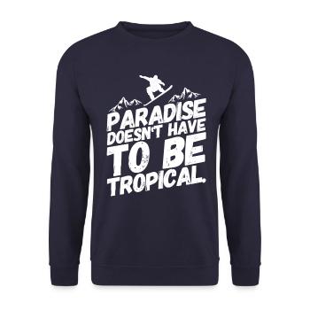 Snowboarding Snowboard Snowboarder Paradies - Unisex Pullover - Navy - Vorne - Alina (178cm) & Michal (187cm)