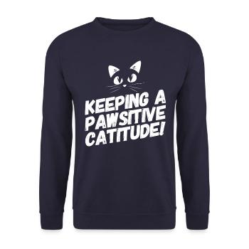 Cat Cat Lover Funny Sayings Motivation - Sweat-shirt Unisexe - marine - Devant - Alina (178cm) & Michal (187cm)