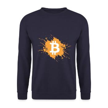 Bitcoin crypto-monnaie crypto couleur blob - Sweat-shirt Unisexe - marine - Devant - Alina (178cm) & Michal (187cm)