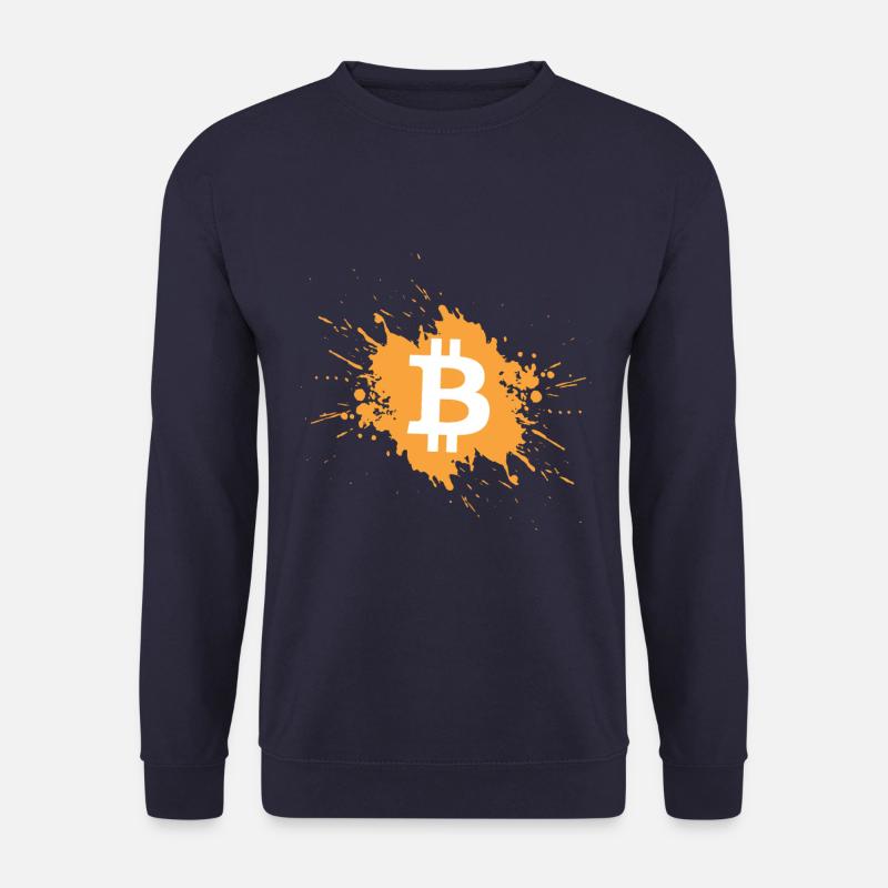 Bitcoin Kryptowährung Krypto Farbklecks - Unisex Pullover - Navy