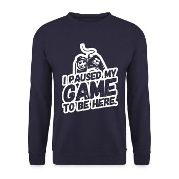 Gamer Gaming Gaming Video Games Pause - Unisex Sweatshirt - navy - Front - Alina (178cm) & Michal (187cm)