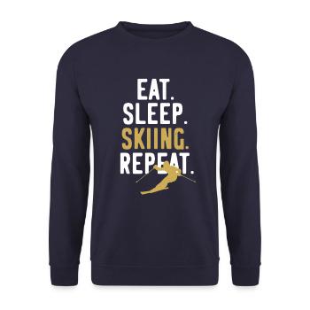 Ski Ski Holiday Ski Repeat - Unisex Sweatshirt - navy - Front - Alina (178cm) & Michal (187cm)