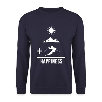 Vacances de ski math blanc - Sweat-shirt Unisexe - marine - Devant - Alina (178cm) & Michal (187cm)
