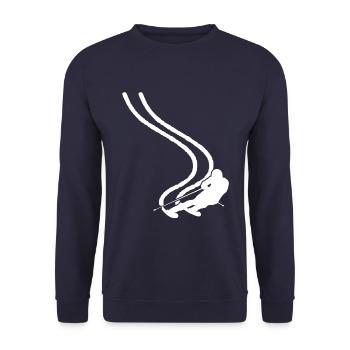 Ski Ski Holiday Slalom White - Unisex Sweatshirt - navy - Front - Alina (178cm) & Michal (187cm)