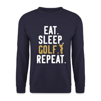 Golf Golfplatz Golfer Repeat - Unisex Pullover - Navy - Vorne - Alina (178cm) & Michal (187cm)