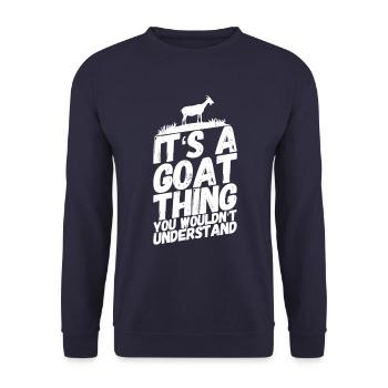 Goat billy goat understand sayings - Unisex Sweatshirt - navy - Front - Alina (178cm) & Michal (187cm)