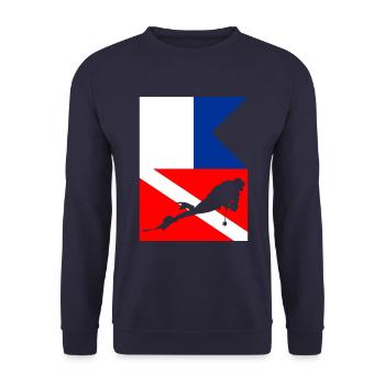 Divers scuba diving divers flags - Unisex Sweatshirt - navy - Front - Alina (178cm) & Michal (187cm)