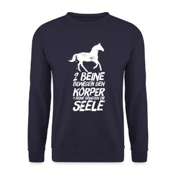 Reiterin Reiter Reitersprüche Seele - Unisex Pullover - Navy - Vorne - Alina (178cm) & Michal (187cm)