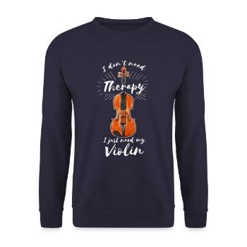 Violin violin violin player saying therapy - Unisex Sweatshirt - navy - Front - Alina (178cm) & Michal (187cm)