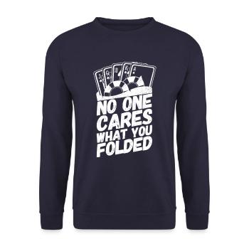Cartes de poker Poker énonciations pliées - Sweat-shirt Unisexe - marine - Devant - Alina (178cm) & Michal (187cm)