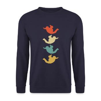Silhouette de parachutisme parachutisme - Sweat-shirt Unisexe - marine - Devant - Alina (178cm) & Michal (187cm)