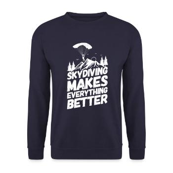 Parachute Skydiving Better - Unisex Sweatshirt - navy - Front - Alina (178cm) & Michal (187cm)