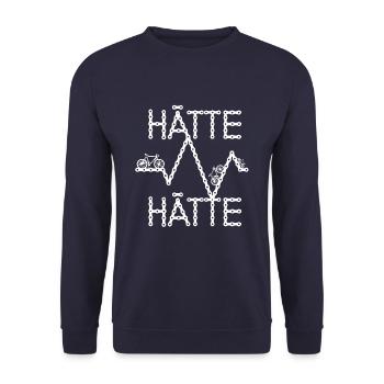 Hätte Hätte Fahradkette Rad - Unisex Pullover - Navy - Vorne - Alina (178cm) & Michal (187cm)