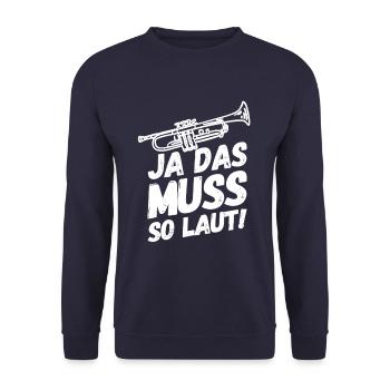 Trompete Trompeten Trompeter Laut - Unisex Pullover - Navy - Vorne - Alina (178cm) & Michal (187cm)