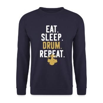Drums drummer repeat - Unisex Sweatshirt - navy - Front - Alina (178cm) & Michal (187cm)