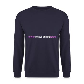 Coeur de mariage marié - Sweat-shirt Unisexe - marine - Devant - Alina (178cm) & Michal (187cm)