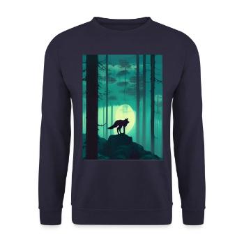 Lone Wolf 3 - Unisex Sweatshirt - navy - Front - Alina (178cm) & Michal (187cm)