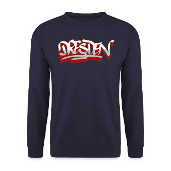 Dresden Graffiti Shirt Style streetart urban cult - Unisex Pullover - Navy - Vorne - Alina (178cm) & Michal (187cm)