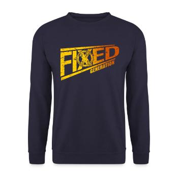 Fixie Bike Fahrradfahrer Geschenk - Unisex Pullover - Navy - Vorne - Alina (178cm) & Michal (187cm)