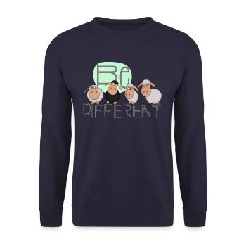 Soyez différent: mouton spécial - mouton drôle - Sweat-shirt Unisexe - marine - Devant - Alina (178cm) & Michal (187cm)