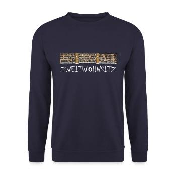 Die Bibliothek ist mein Zweitwohnsitz T-shirt - Unisex Pullover - Navy - Vorne - Alina (178cm) & Michal (187cm)